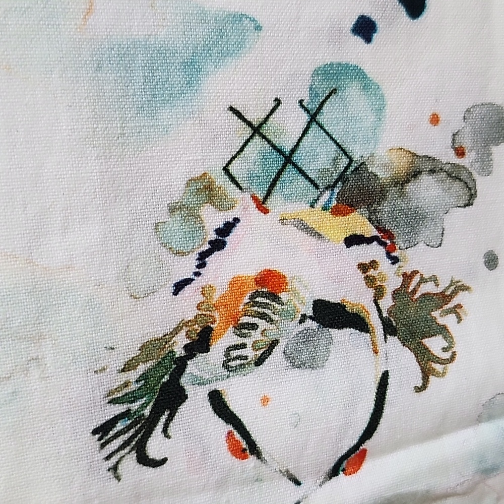 Anthropologie White and Multicolor Patterned Napkins Set Of 7 - Picture 4 of 10